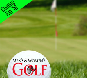 A golf course with a flag in the distance. A banner at the top left reads "Taken June 15," and a logo at the bottom reads "Men's & Women's Golf.