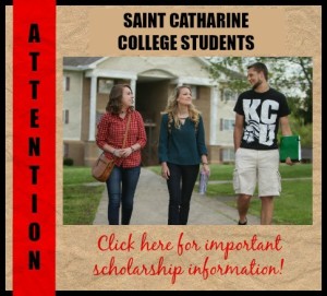Three people walk together on a sidewalk in front of a building. A red vertical banner on the left side reads "ATTENTION" in black text.
